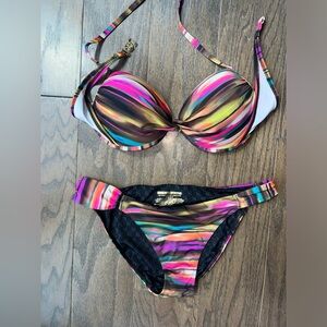Victoria's Secret Multicolor Striped Bikini